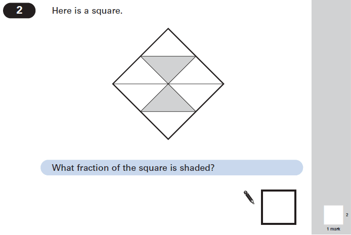 Question 02 Maths KS2 SATs Papers 2004 - Year 6 Exam Paper 1, Numbers, Fractions, Geometry, Square