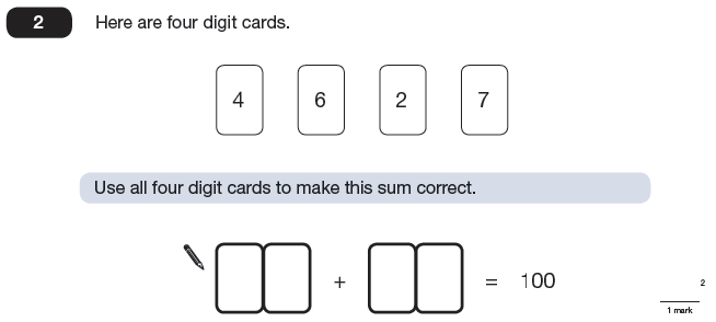 Question 02 Maths KS2 SATs Papers 2009 - Year 6 Practice Paper 1, Numbers, Addition