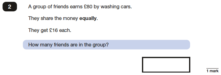 Question 02 Maths KS2 SATs Papers 2017 - Year 6 Sample Paper 3 Reasoning, Numbers, Division, Word Problems