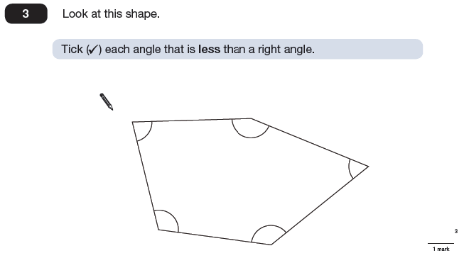 Question 03 Maths KS2 SATs Papers 2009 - Year 6 Sample Paper 2, Geometry, Angles, Polygons