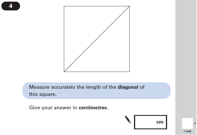 Question 04 Maths KS2 SATs Papers 2004 - Year 6 Past Paper 1, Numbers, Word Problems, Measurement, Ruler Measurement