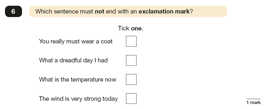 Question 06 SPaG KS2 SATs Papers 2019 - Year 6 English Practice Paper 1, Punctuation
