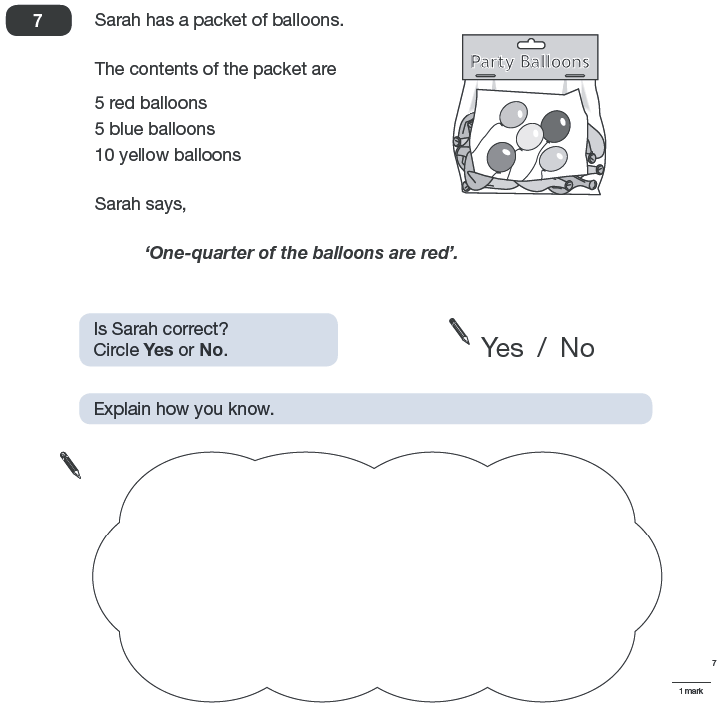 Question 07 Maths KS2 SATs Papers 2010 - Year 6 Past Paper 2, Numbers, Fractions, Word Problems