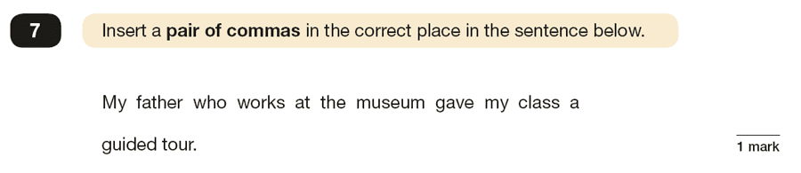 Question 07 SPaG KS2 SATs Papers 2018 - Year 6 English Past Paper 1, Punctuation