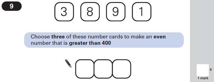 Question 09 Maths KS2 SATs Papers 2002 - Year 6 Exam Paper 1, Numbers, Even and odd Numbers, Logical Problems