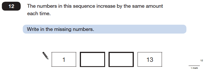 Question 12 Maths KS2 SATs Papers 2006 - Year 6 Exam Paper 2, Algebra, Patterns & Sequences