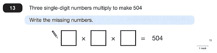 Question 13 Maths KS2 SATs Papers 2012 - Year 6 Past Paper 2, Numbers, Factors