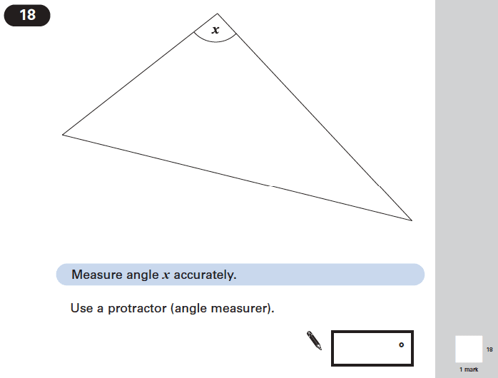 Question 18 Maths KS2 SATs Papers 2004 - Year 6 Exam Paper 2, Geometry, Triangles, Angles