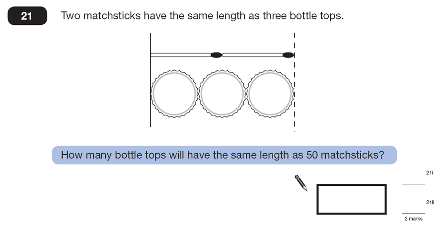 Question 21 Maths KS2 SATs Papers 2007 - Year 6 Practice Paper 1, Ratio & Proportion