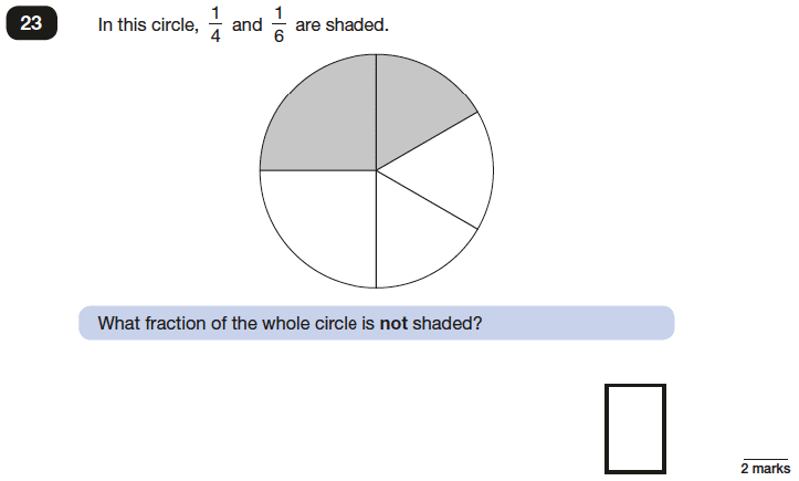 Question 23 Maths KS2 SATs Papers 2017 - Year 6 Practice Paper 2 Reasoning, Numbers, Fractions