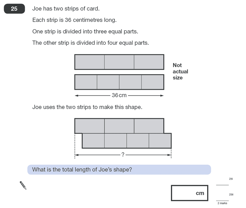 Question 25 Maths KS2 SATs Papers 2011 - Year 6 Practice Paper 1, Geometry, Compound Shapes, Logical Problems