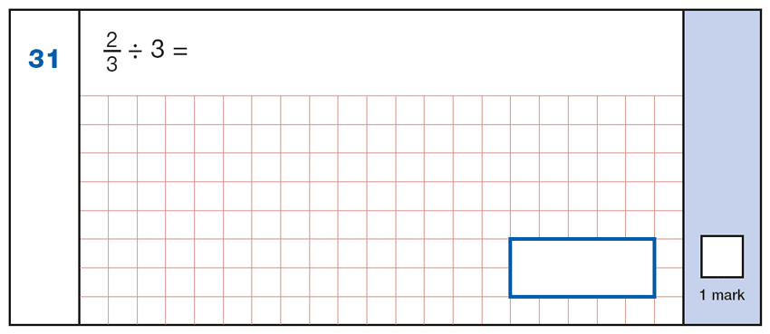 Question 31 Maths KS2 SATs Papers 2019 - Year 6 Exam Paper 1 Arithmetic, Numbers, Division, Fractions