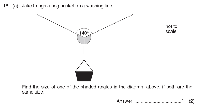 ISEB 11 Plus Maths Specimen Paper 2016 Question 20, Geometry, Angles