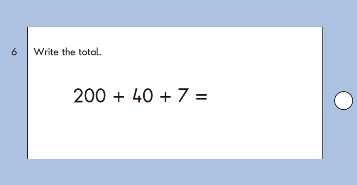 Question 06 Maths KS1 SATs Papers 2004 - Year 2 Practice Paper 2, Calculations, Addition, Numbers, Place value