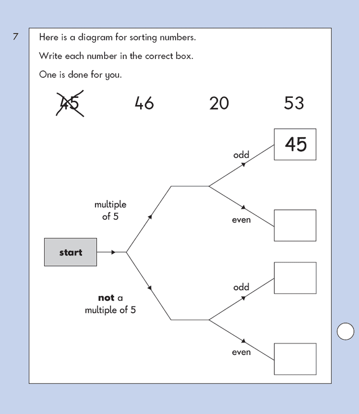 Question 07 Maths KS1 SATs Papers 2009 - Year 2 Past Paper 2, Calculations, Multiplication, Numbers, Even and Odd
