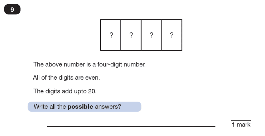 Question 09 Maths KS2 SATs Test Paper 7 - Reasoning Part C