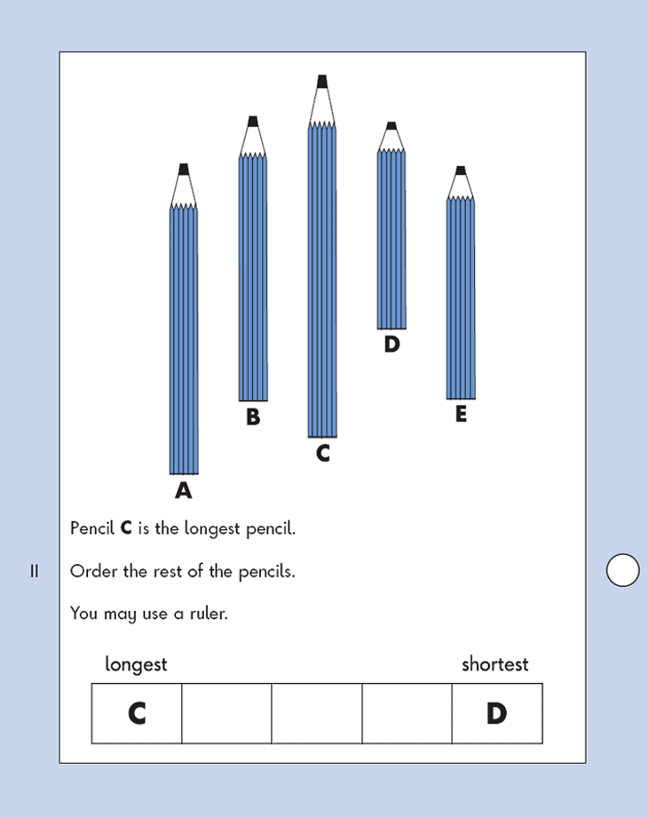 Question 11 Maths KS1 SATs Papers 2002 - Year 2 Past Paper 1, Numbers, Order and Compare, Measurement, Ruler Measurement