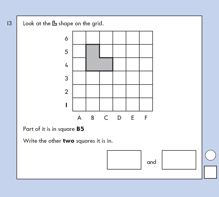 Question 13 Maths KS1 SATs Papers 2009 - Year 2 Practice Paper 2, Geometry, Position and Direction