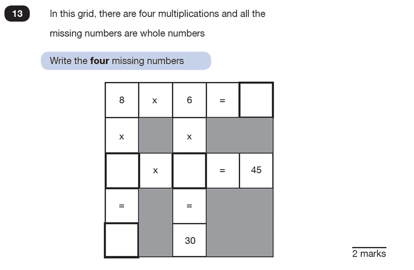 Question 13 Maths KS2 SATs Test Paper 6 - Reasoning Part B