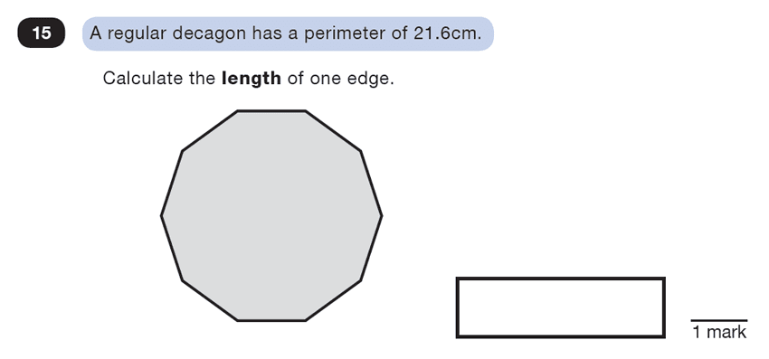 Question 15 Maths KS2 SATs Test Paper 1 - Reasoning Part C