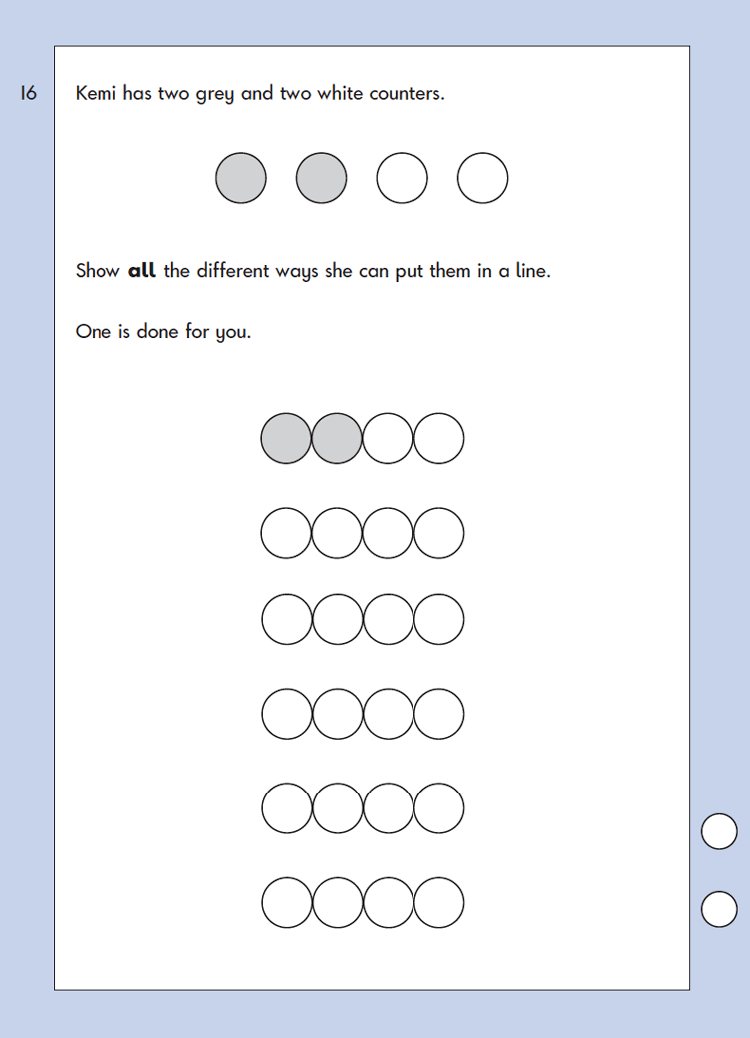 Question 16 Maths KS1 SATs Papers 2007 - Year 2 Exam Paper 2, Geometry, Position and Direction, Logical problems