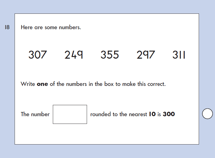 Question 18 Maths KS1 SATs Papers 2007 - Year 2 Sample Paper 2, Numbers, Rounding