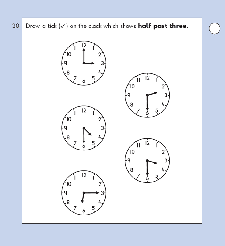 Question 20 Maths KS1 SATs Papers 2002 - Year 2 Sample Paper 1, Measurement, Time