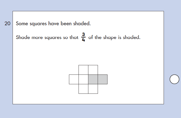 Question 20 Maths KS1 SATs Papers 2003 - Year 2 Sample Paper 2, Numbers, Counting forward, Fractions