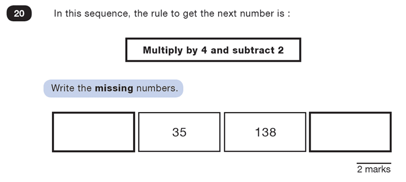 Question 20 Maths KS2 SATs Test Paper 2 - Reasoning Part B