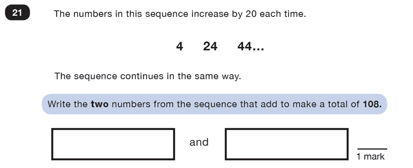 Question 21 Maths KS2 SATs Test Paper 5 - Reasoning Part C