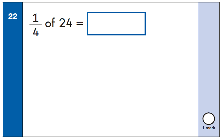 Question 22 Maths KS1 SATs Papers 2018 - Year 2 Past Paper 1 Arithmetic, Fractions