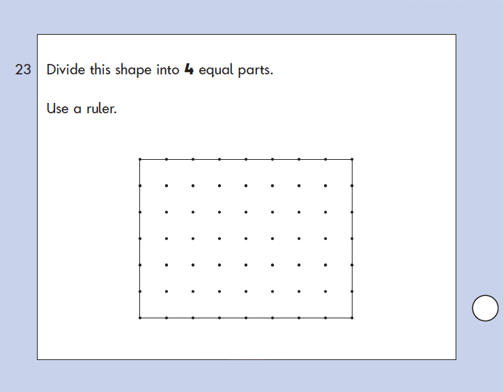 Question 23 Maths KS1 SATs Papers 2003 - Year 2 Test Paper 1, Geometry, Lines of symmetry, 2D shapes