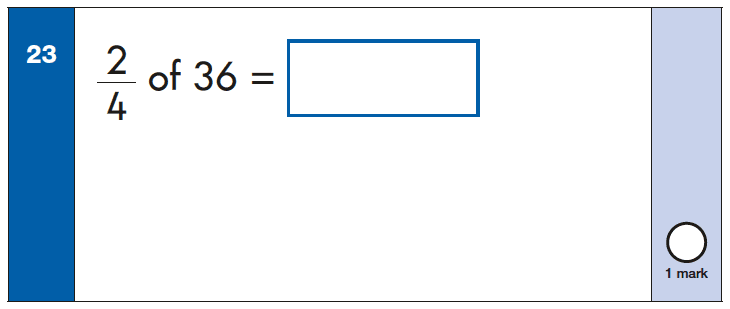 Question 23 Maths KS1 SATs Papers 2019 - Year 2 Practice Paper 1 Arithmetic, Fractions