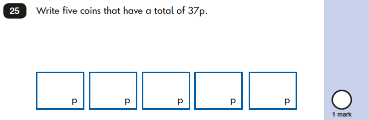 Question 25 Maths KS1 SATs Papers 2019 - Year 2 Practice Paper 2 Reasoning, Calculations, Addition, Measurement, Money