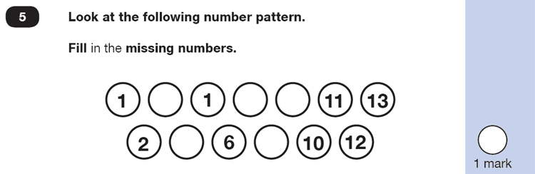 Question 05 Maths KS1 SATs Practice Paper 5 - Reasoning Part B, Numbers, Even and Odd, Counting forward, Calculations, Addition