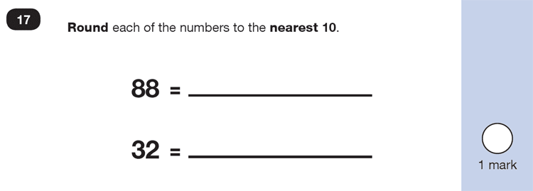 Question 17 Maths KS1 SATs Exam Paper 6 - Reasoning Part B, Numbers, Rounding