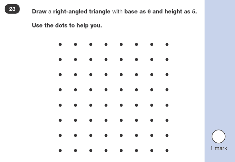 Question 23 Maths KS1 SATs Past Paper 2 - Reasoning Part B, Geometry, 2D shapes, Draw Shapes