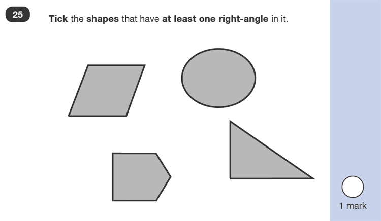 Question 25 Maths KS1 SATs Practice Paper 2 - Reasoning Part B, Geometry, 2D shapes