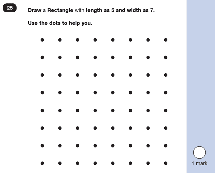 Question 25 Maths KS1 SATs Practice Paper 6 - Reasoning Part B, Geometry, Draw Shapes, 2D shapes