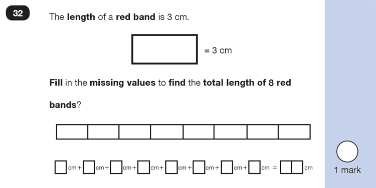 Question 32 Maths KS1 SATs Exam Paper 4 - Reasoning Part B, Calculations, Addition, Missing digits, Logical problems, Word problems