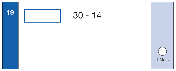 Maths KS1 SATs SET 10 - Paper 1 Arithmetic Question 19, Calculations, Subtraction