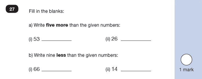Maths KS1 SATs SET 7 - Paper 2 Reasoning Question 27, Calculations, Subtraction, Addition