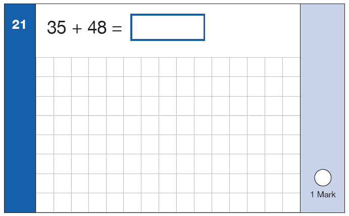 Maths KS1 SATs SET 8 - Paper 1 Arithmetic Question 21, Calculations, Addition