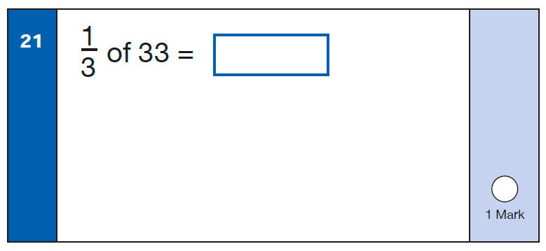 Maths KS1 SATs SET 9 - Paper 1 Arithmetic Question 21, Calculations, Division, Multiplication