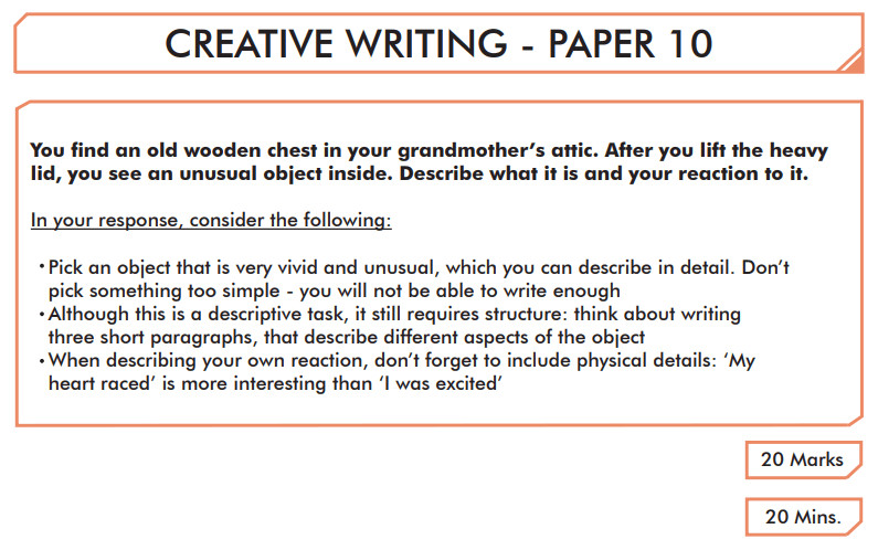 creative writing model question paper