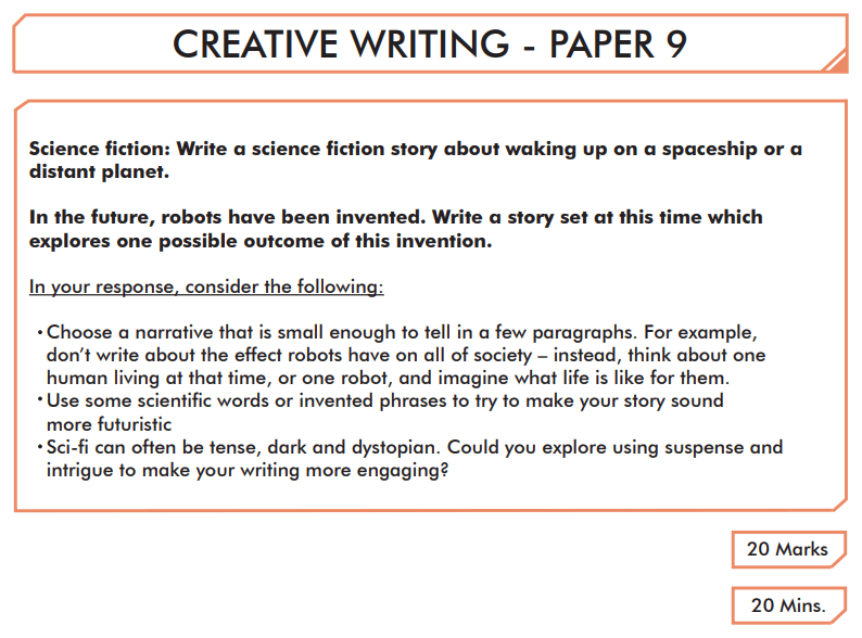 gcse creative writing paper