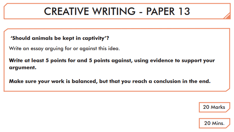 english creative writing past paper