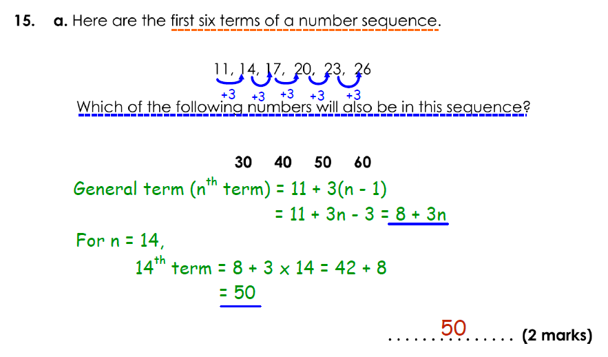 Bancroft’s School - 11 Plus Maths Sample Paper 2021 entry Answer 17