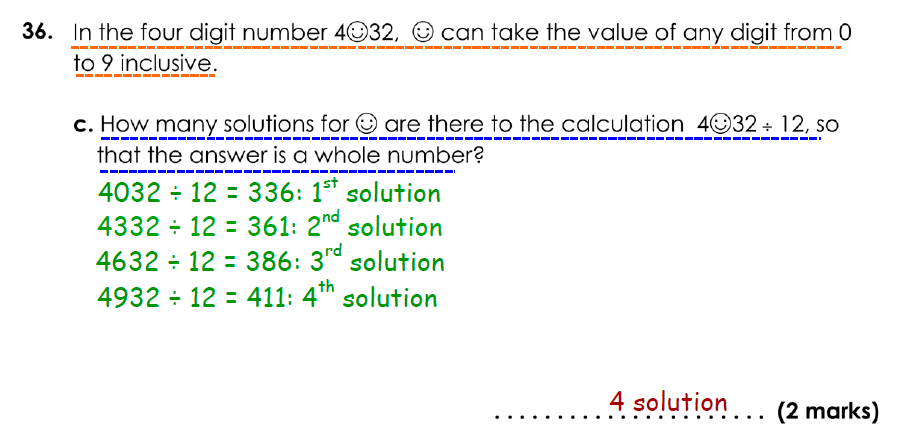 Bancroft’s School - 11 Plus Maths Sample Paper 2021 entry Answer 48