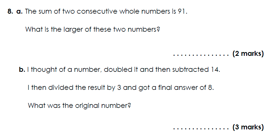 Bancroft’s School - 11 Plus Maths Sample Paper 2021 entry Question 10